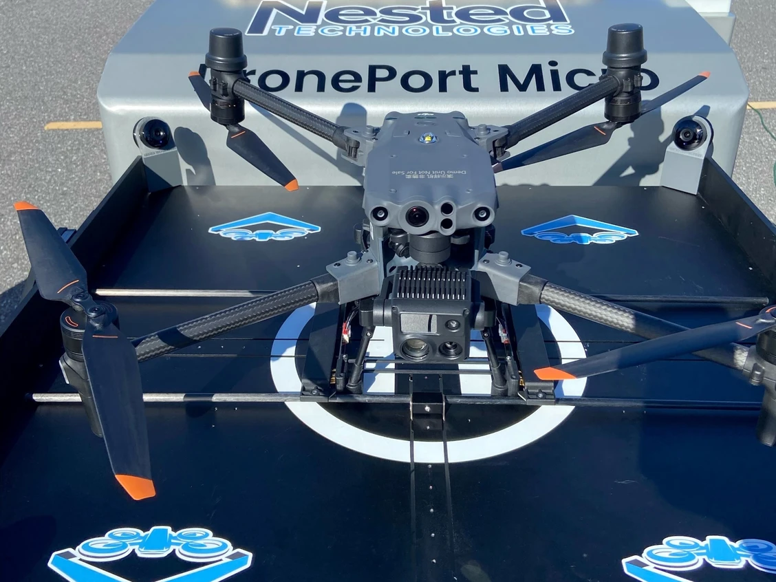 DCap Pro drone dock for police searching an elderly man in Canada North Bay