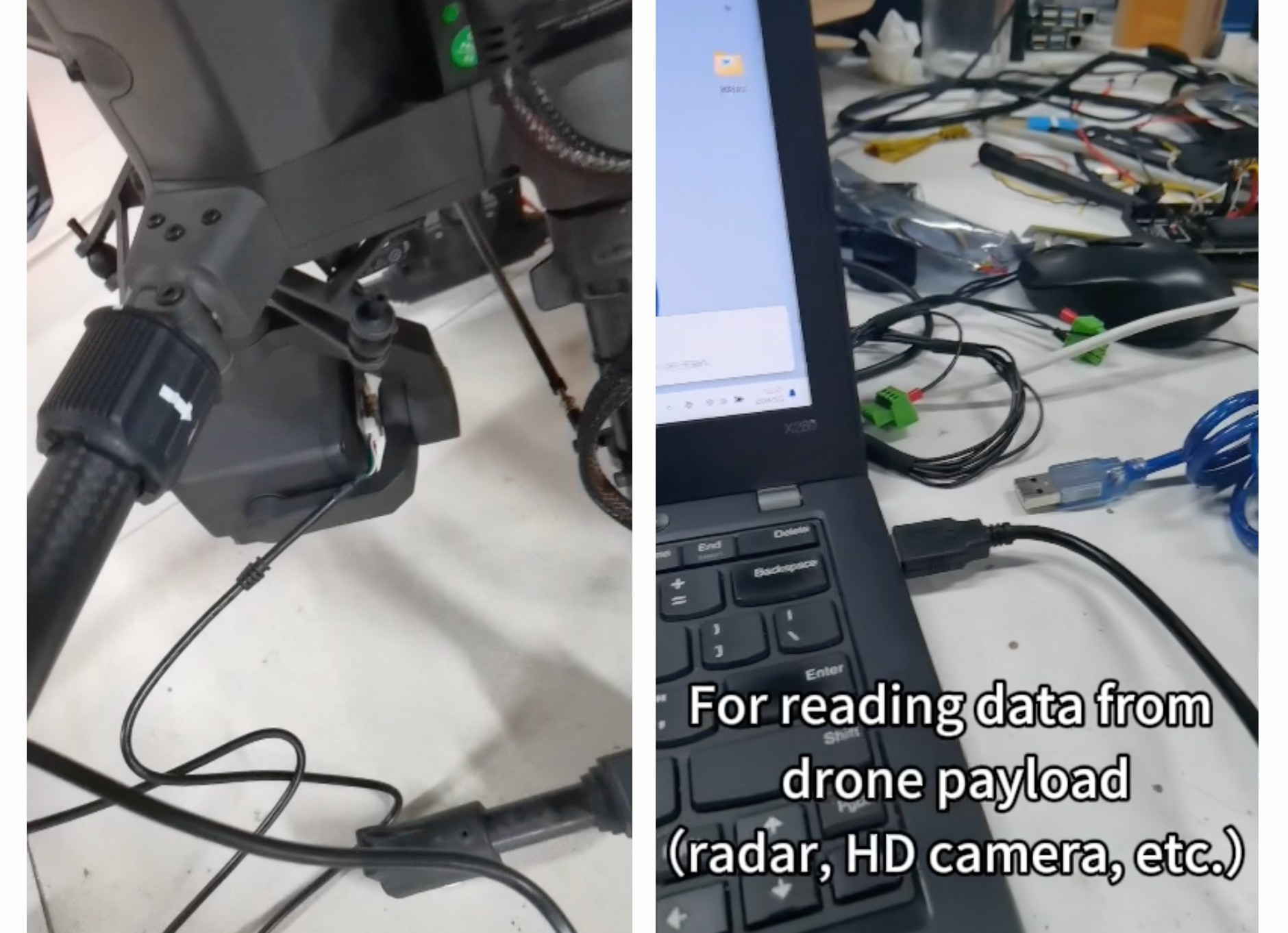 Fast data transmission from the drone to a drone dock in a wink