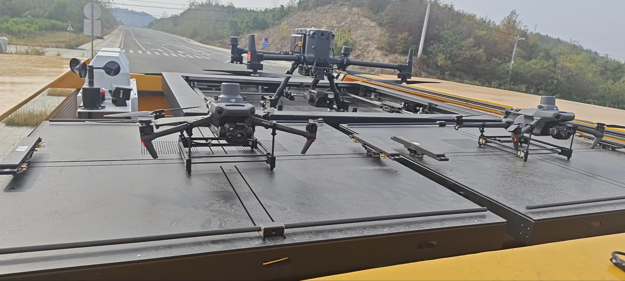 A custom mobile multiple drone docking system starts to serve the emergency department