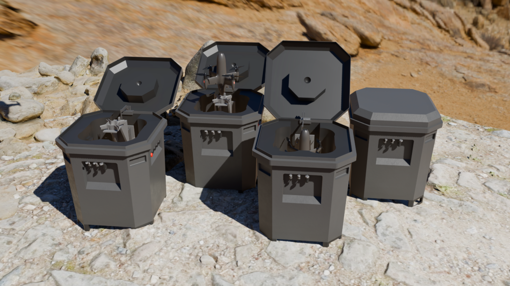 HEISHA rocket-style drone dock delivers mission readiness within 3 seconds. Rugged dustproof drone-in-a-box station built for VTOL UAVs, ideal for emergency patrol, perimeter security and remote industrial monitoring. Custom solutions available.