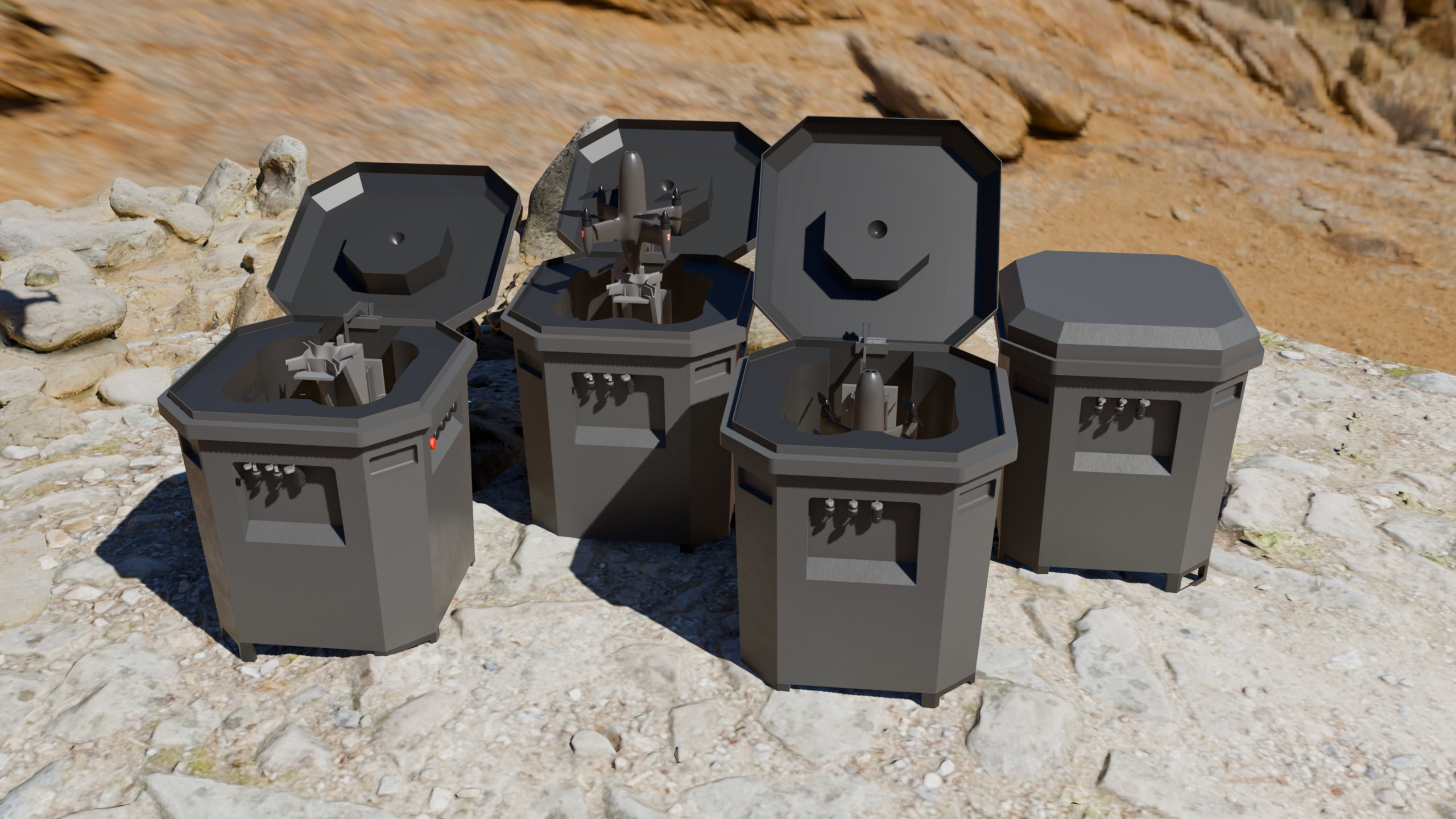HEISHA Rocket-Style Vertical Drone Dock | Dustproof Drone-in-a-Box